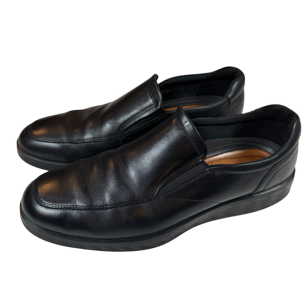 ECCO S-Lite Hybrid Mens Black Leather Slip On Loafers Shoes 46 US 12-12.5